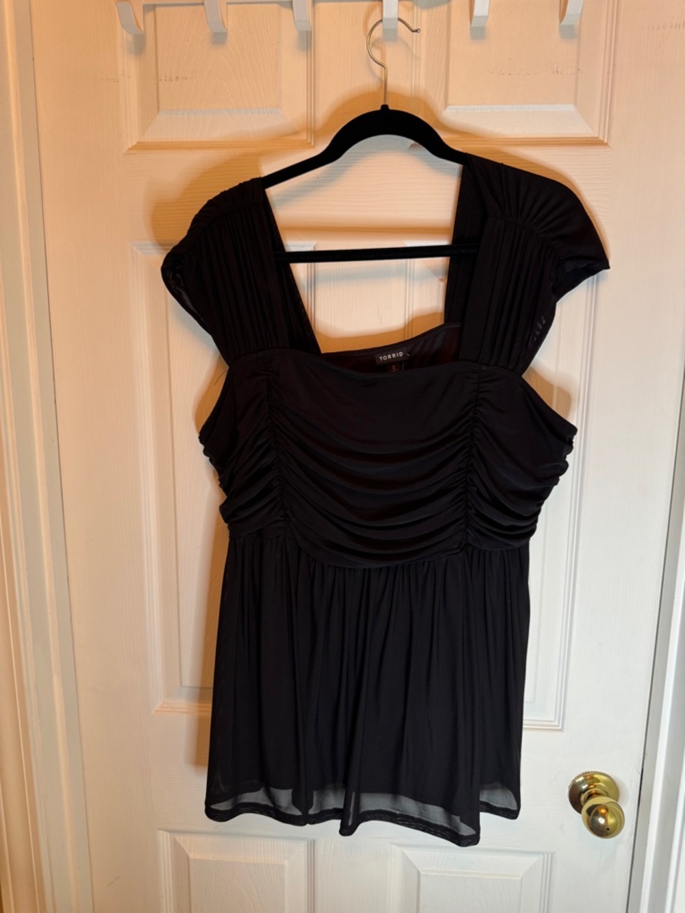 torrid Black Ruched Babydoll Tank